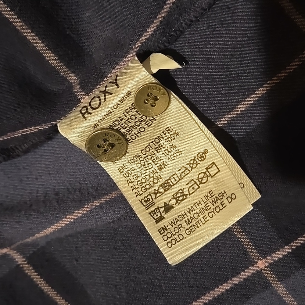 Blue Plaid Roxy Button-Up Shirt - Picture 6 of 8